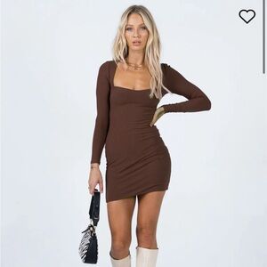 Nolan Mini Dress in Brown